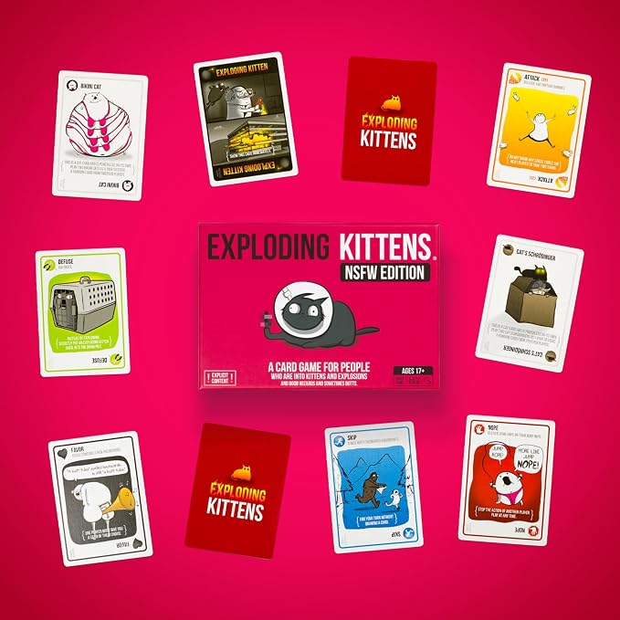 Exploding Kittens NSFW Edition 2-5 Players - Ages 17+ - 15 Minutes to Play - Party & Family Card Game for Adults