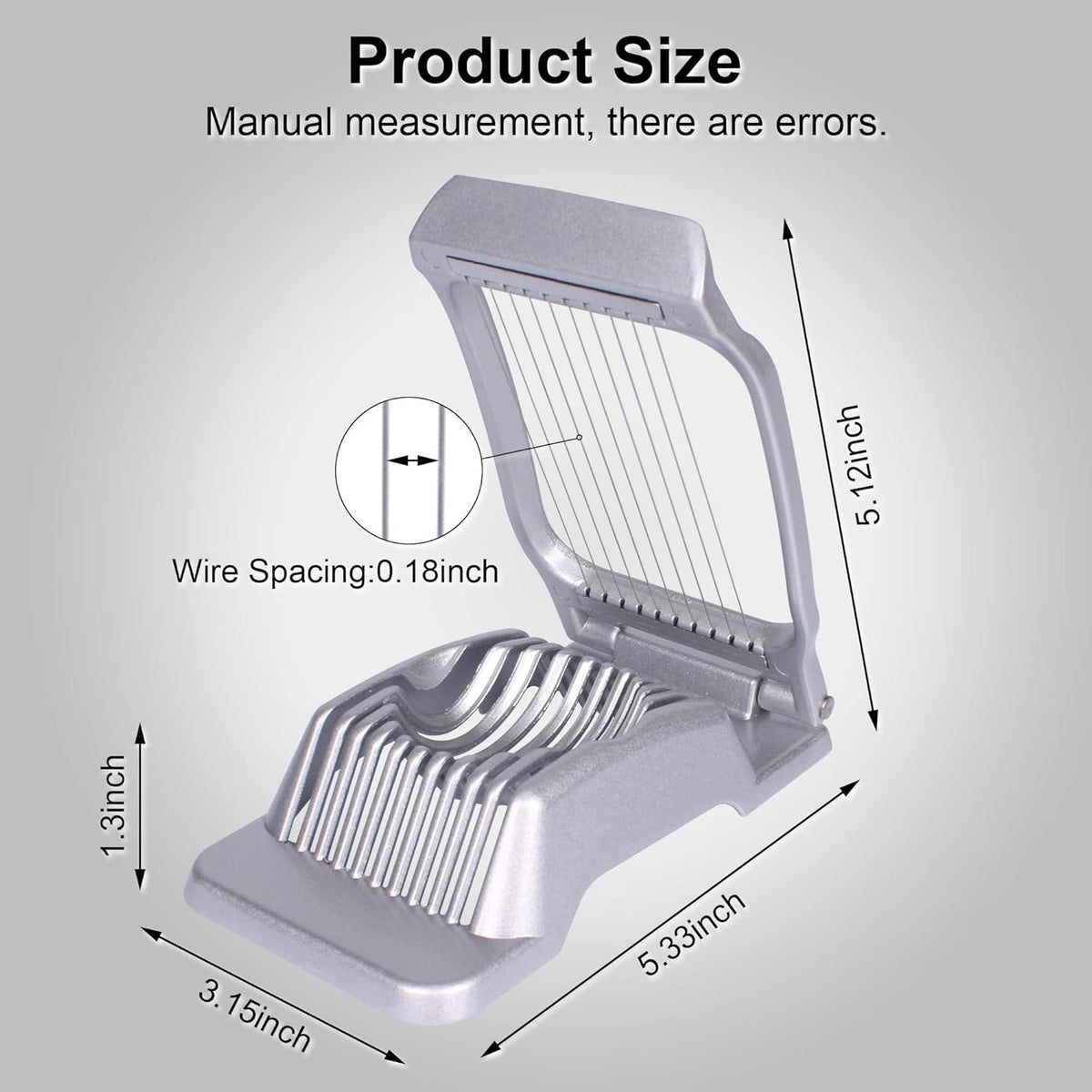 Egg Slicer for Hard Boiled Eggs Egg Cutter Strawberry Slicer Heavy Duty Aluminium Tomato Slicer Stainless Steel Wire Multipurpose Egg Slicer Dicer for Soft Fruit Mushroom Home Use