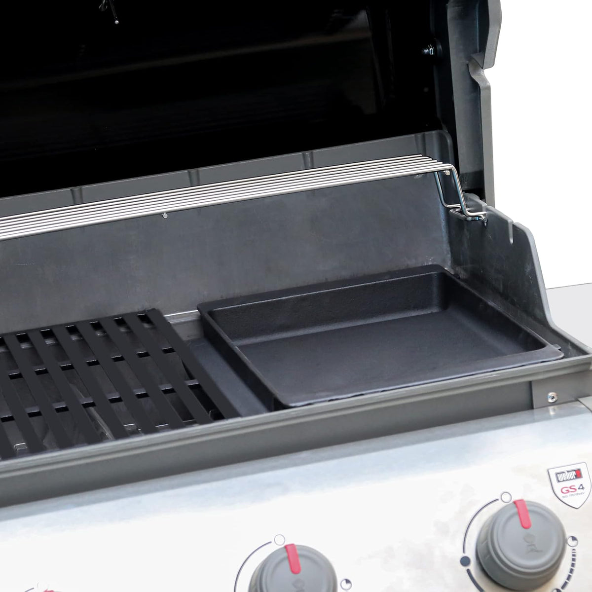 Grill Griddle 7658 Cast iron Griddle for Weber Gas Grill Griddle Spirit 200 300 Spirit II E-210 E-310 Series, for Weber Genesis Silver B C 1000-5000 Grill Grate Accessories Cast Iron Griddle Plate