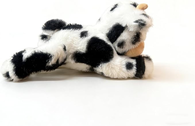 Cute Cow Plush Stuffed Animal Doll Toy 10 inch for Girls Boys One Pieces(Each one has a Different Pattern) (pa Cow bd Black)