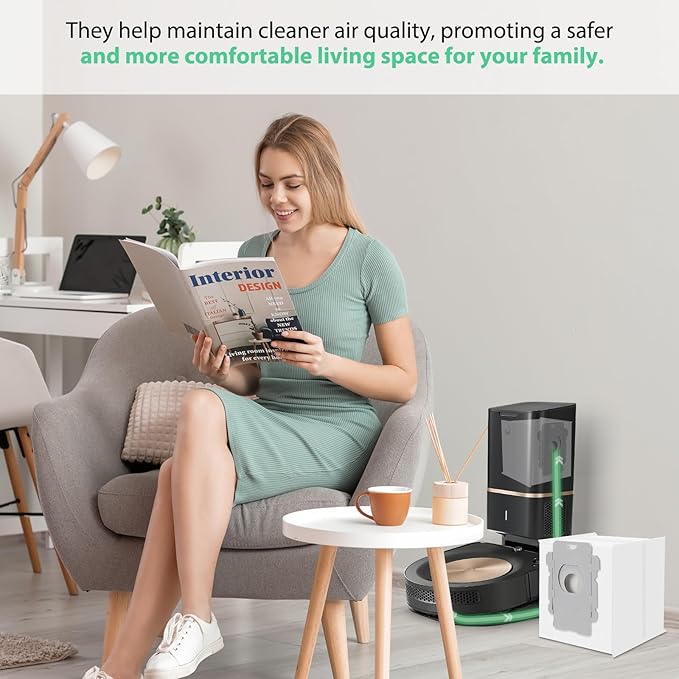 30 Pack Roomba Vacuum Bags Replacement - Compatible with iRobot Roomba i7+, i1+, i2+, i3+, i4+, i5+, i6+, i8+, j6+, j7+, j8+, j9+, s9+, Combo i5+, j5+, j7+, j9+ Clean Base Automatic Dirt Disposal