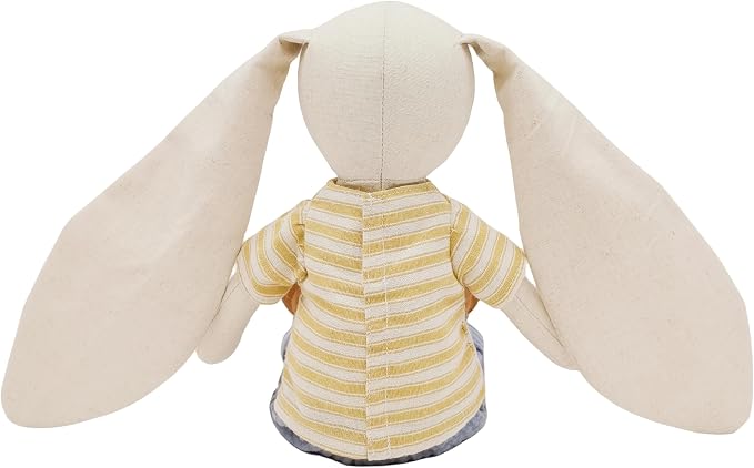 15" Bunny Stuffed Animals for Baby, Plush Toy Doll -Wearing Striped T-Shirt and Pants,Cute Doll Set Dress Up for 3 4 5 Year Old Girl - Gift for Birthday