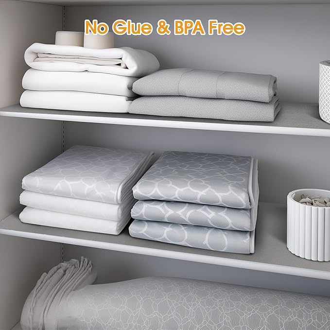Shelf and Drawer Liner for Kitchen Cabinets Non-Adhesive, Strong Grip Non-Slip Thickened Cabinet Liners for Shelves, Waterproof Mats for Dresser Cupboard, Pure Gray, 23 in x 10 Feet