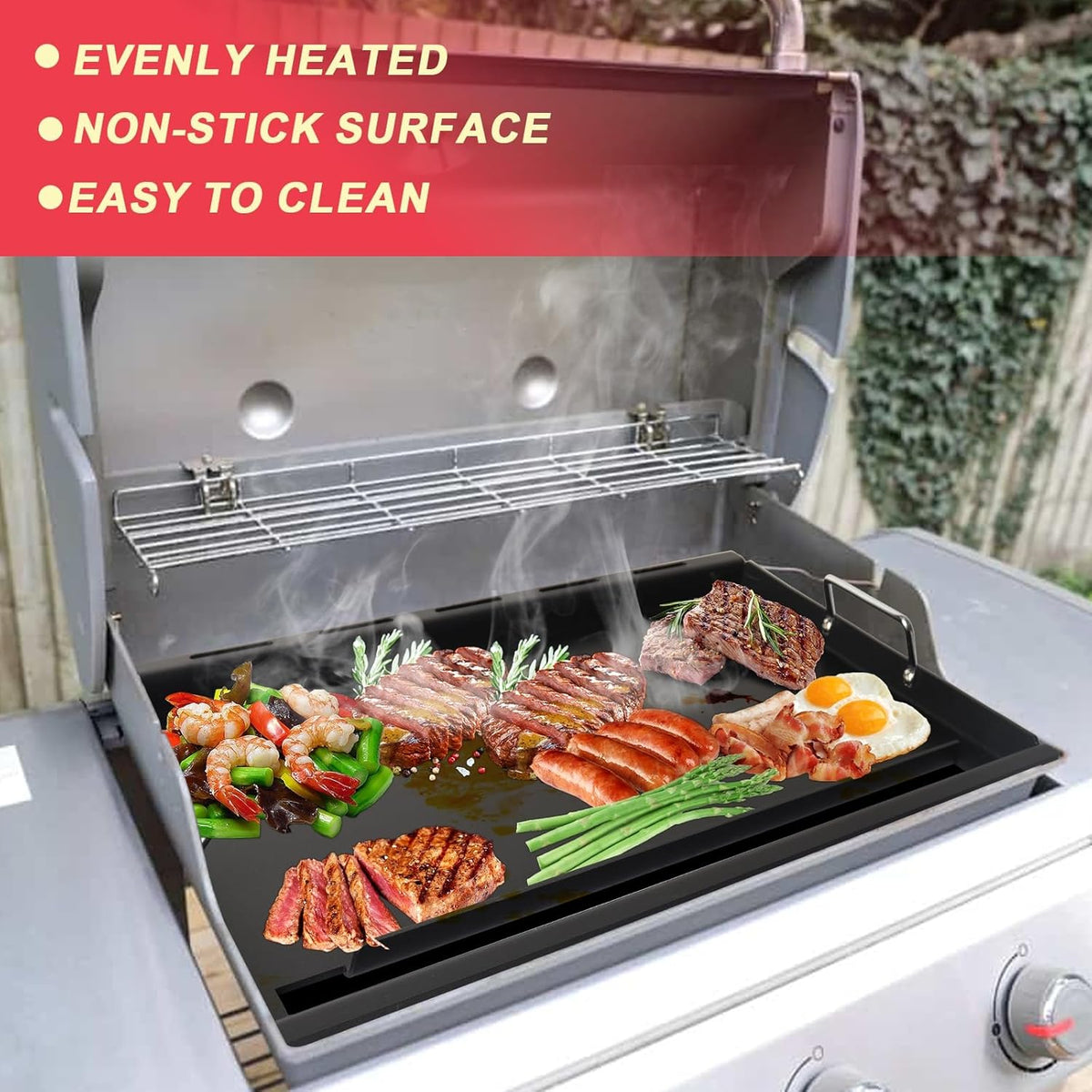 6788 Genesis II 300 Full Size Griddle Insert for Weber GS4 Genesis II 300 Series Grill Genesis II E-335 E-310 E-330 E-315 S-310 SX335 E-325 EX-335 Flat Top Griddle, Carbon Steel for 66095 66802