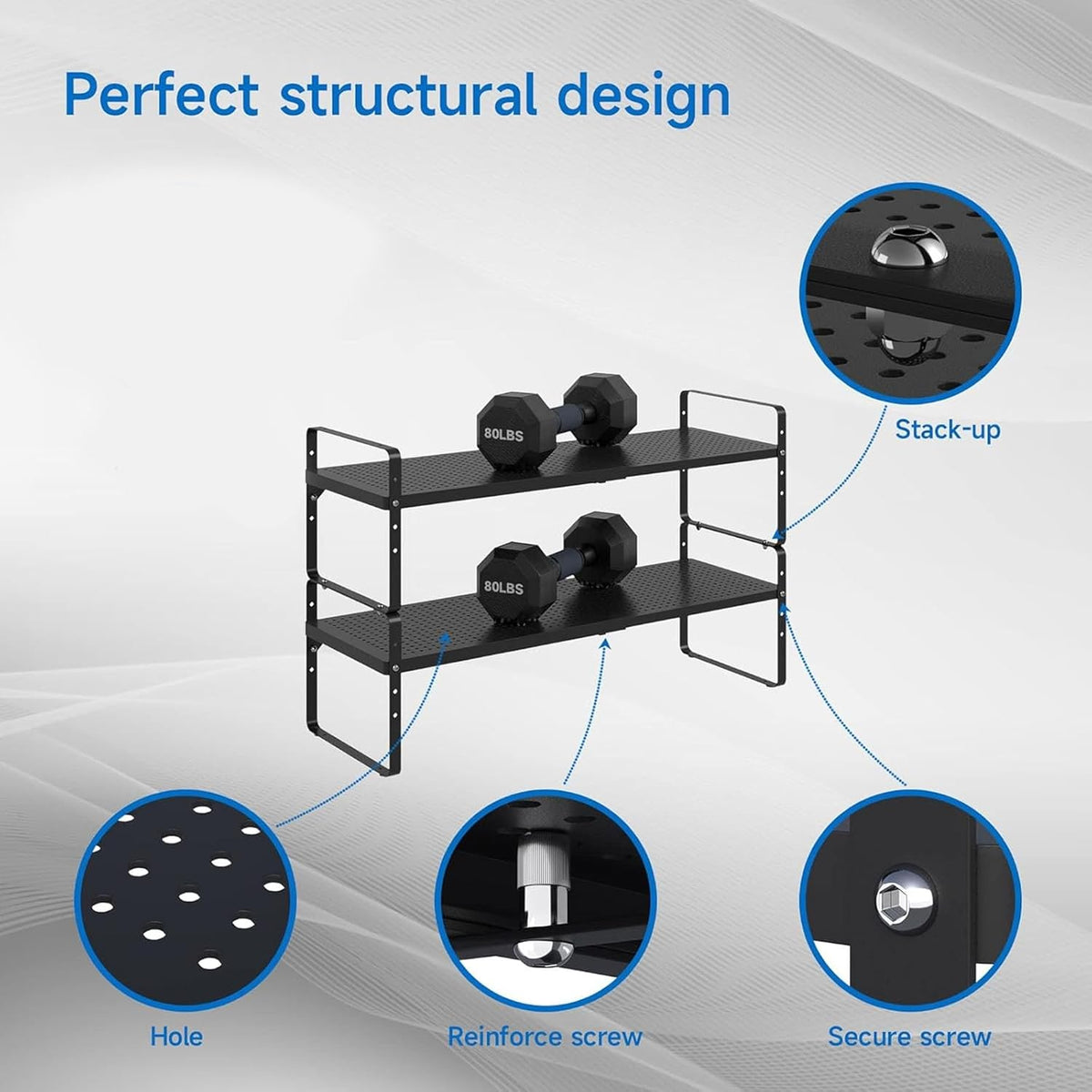 Expandable Cabinet Shelf Organizer Adjustable Metal Spice Rack Stackable Freestanding Counter Storage Shelves for Kitchen Cabinet Under Sink Office Desk (Black - 3Pack - L16.5-27'' * W8'' * H9.6'')