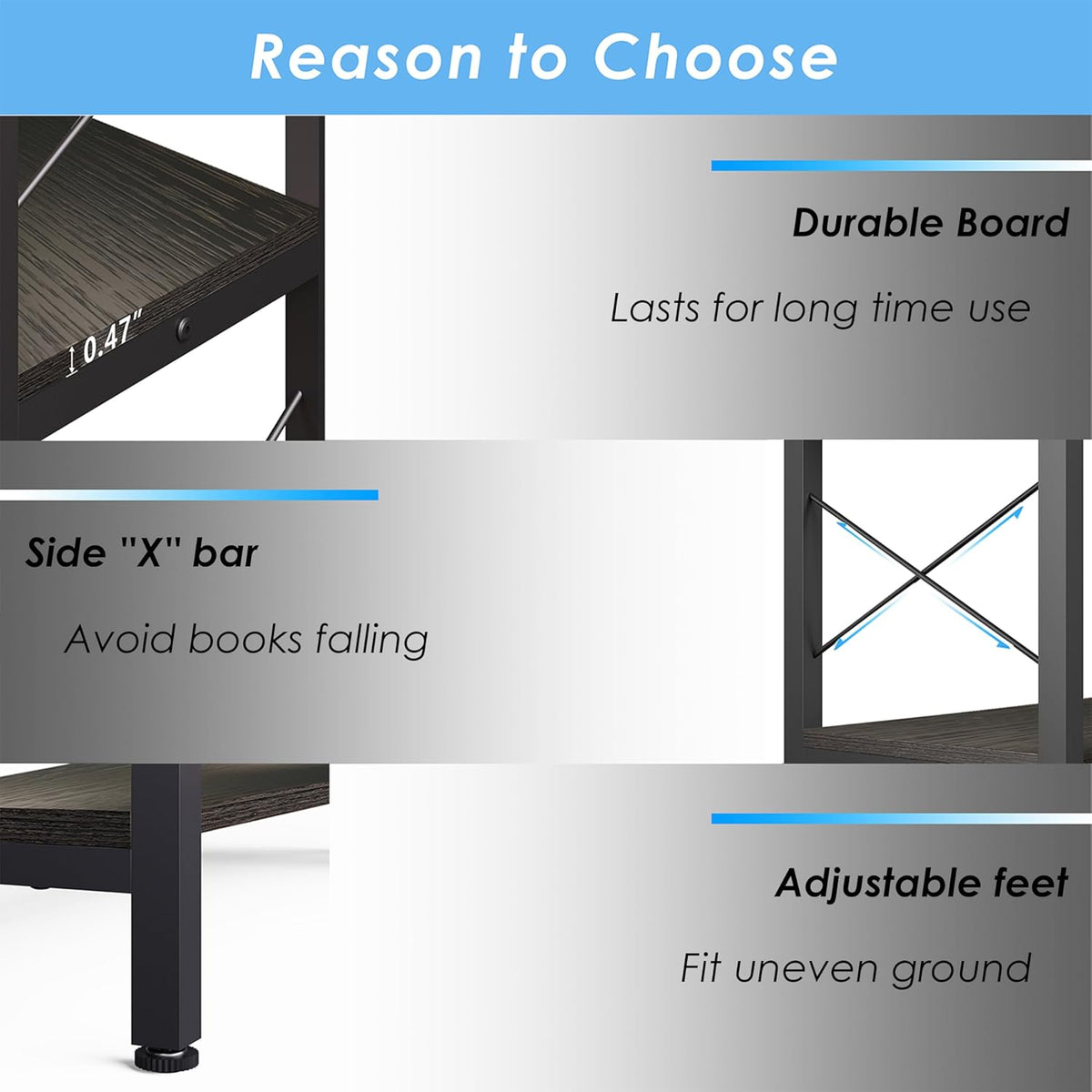 Corner Bookshelves and Bookcases Industrial Corner Etagere Bookcase L Shaped Shelf 6 Tiers with Metal Frame for Living Room Home Office