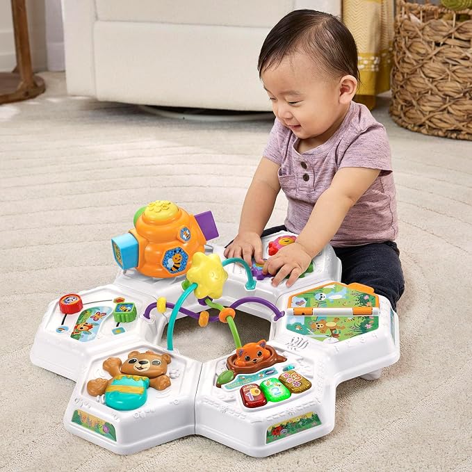 VTech Buzz and Learn Activity Table with Seven Interactive Play Zones, Blue