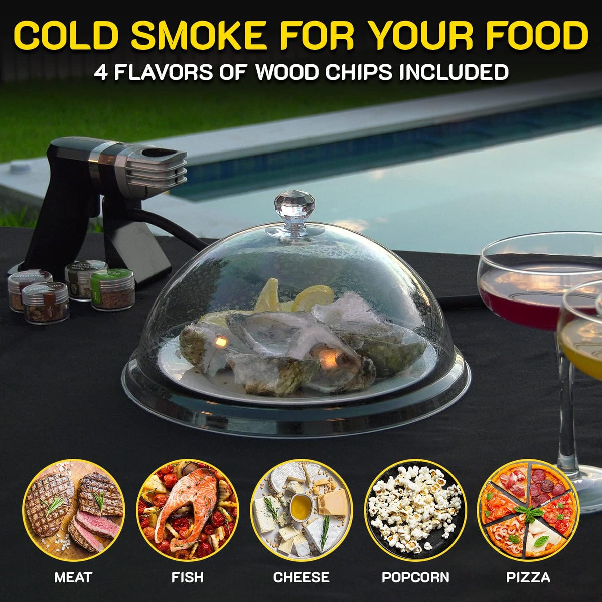 Cocktail Smoker Kit - Whiskey Smoker Kit - Smoke Infuser Birner PRO - Premium Kit, 13 PCS, with Accessories and Wood Chips - Cold Smoke for Food and Drinks - Gift for Men