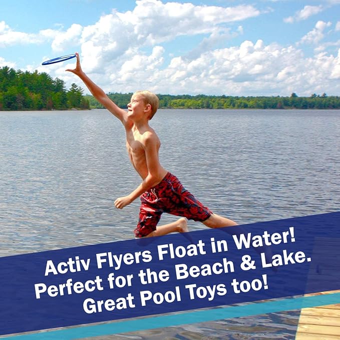 Activ Life Kid’s Flying Rings (2 Pack) They Fly Straight & Don’t Hurt, 80% Lighter Than Standard Rings - Replace Screen Time with Healthy Family Fun - Get Outside & Play