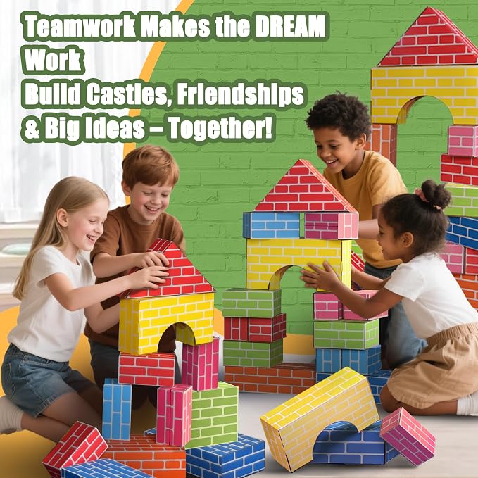 Cardboard Building Blocks for Kids 26pcs: Jumbo Gifts Heavy Duty Develop Creative Thinking Spatial Reasoning Easy to Assemble