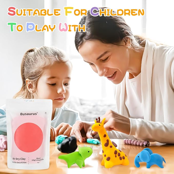 100g Black Air Dry Foam Clay, DIY Magic Model Clay for Kids, Colorful Soft Clays for School Supply, Slime, Art Projects, Cosplay - Non-Sticky, Non-Toxic & Safe - Gifts for Boys & Girls and Adult