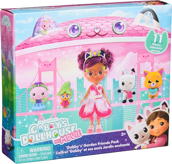 Gabby's Dollhouse: The Movie, Gabby's Garden Friends Pack with 6-Inch Gabby Doll, 4 Toy Figures & Accessories, Kids Toys for Girls & Boys Ages 3 and Up