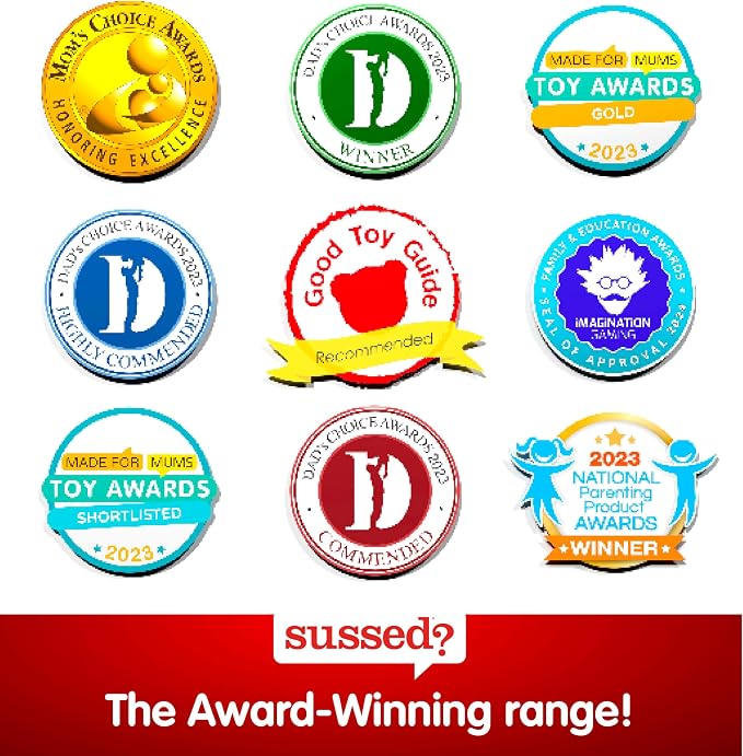SUSSED The Wacky ‘What Would You Do’ Social Card Game - Fun & Easy for Kids - Family Travel Game for Road Trips & Car Journeys - Ages 6 & Up - Yellow Deck