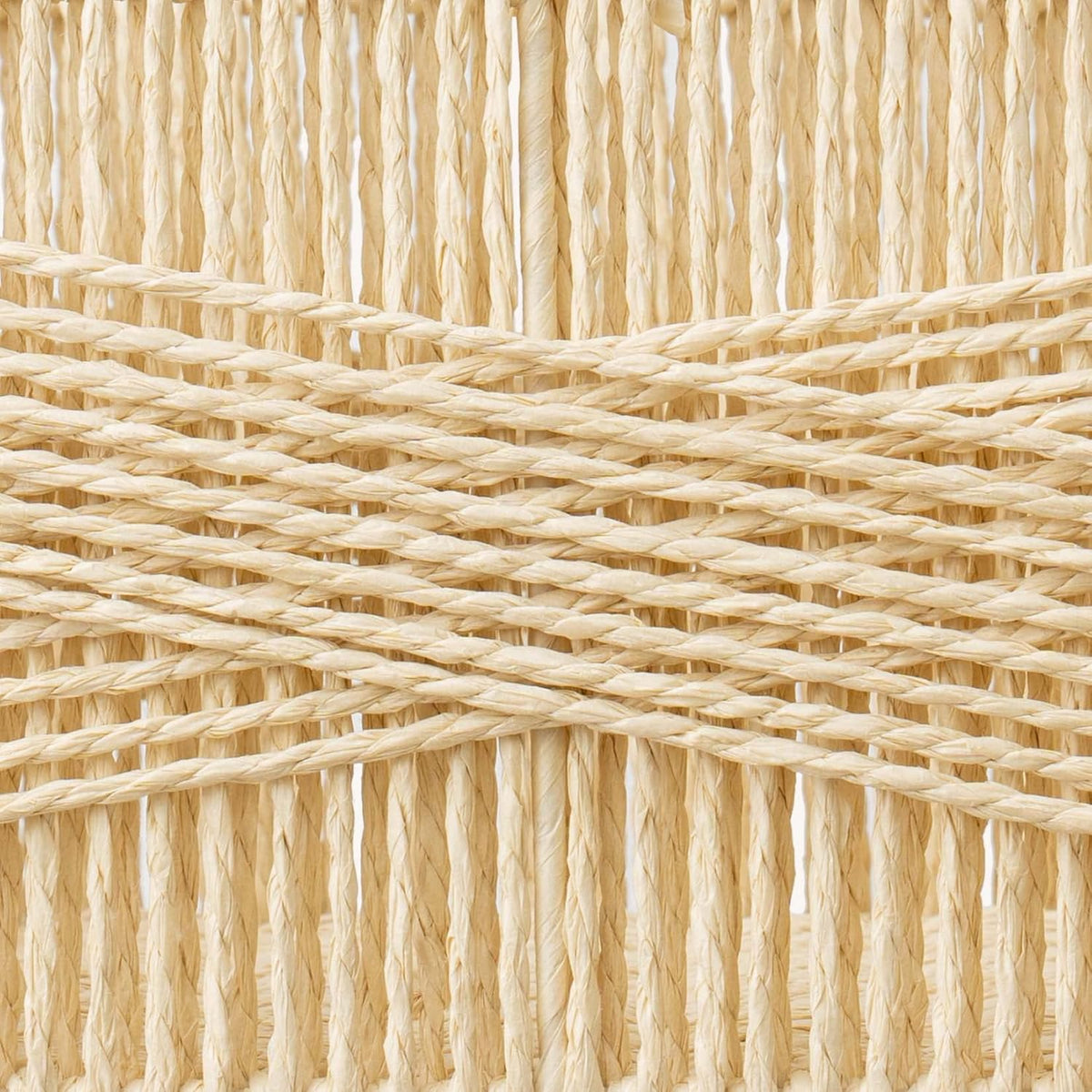 LA JOLIE MUSE Wicker Storage Baskets for Organizing, Recyclable Paper Rope Basket with Wood Handles, Decorative Hand Woven Basket Organizers for Makeup Books Shelves Living Room, Beige, Set of 2