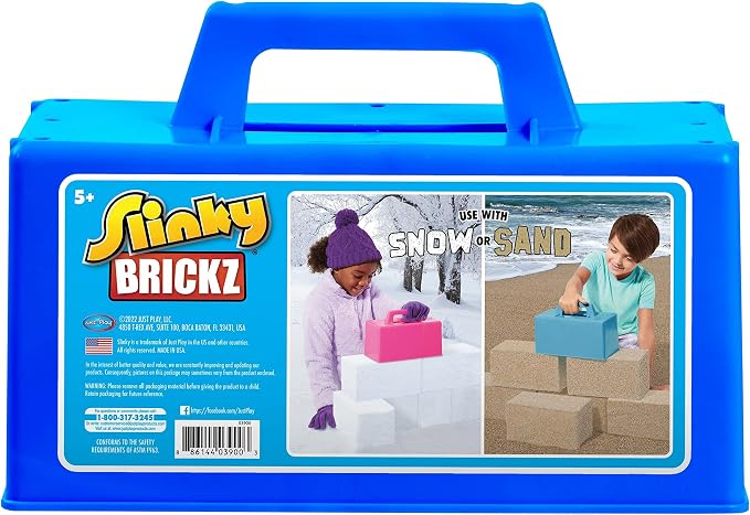 Just Play The Original Slinky® Brickz Sand and Snow Outdoor Play Toy, Pack of 2, 10-inch Wide Brick Mold, Pretend Play, Kids Toys for Ages 5 Up