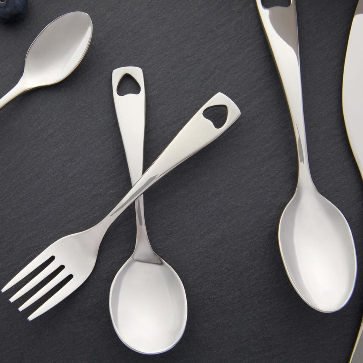Oneida Little Love 6 Piece Fine Flatware Progress 18/10 Stainless Steel, Silverware Set