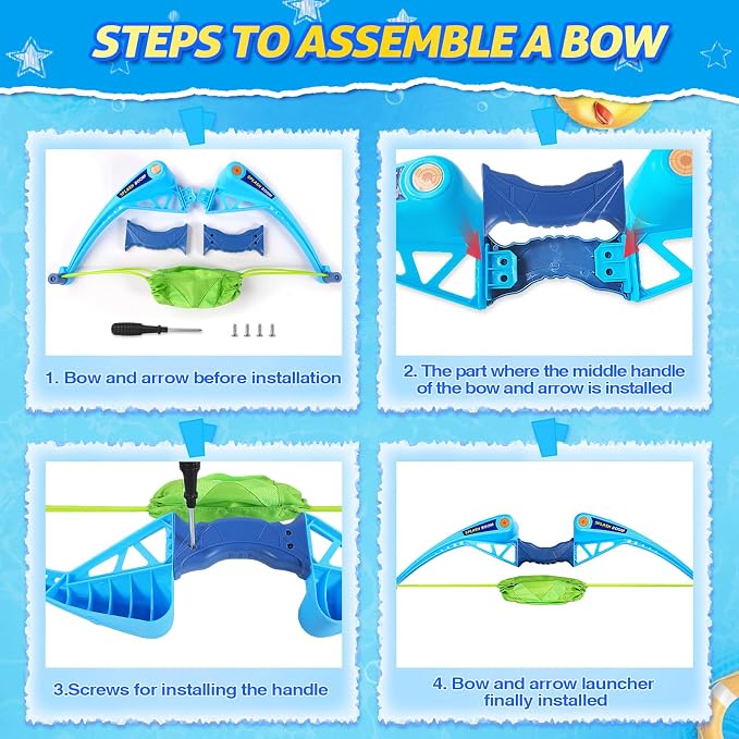 SUPER JOY Reusable Water Balls Water Toys for Kids, 2 PCS Water Balloons Slingshot Launcher 2 PCS Bow Launcher With 24 Colorful Water Balls for Outdoor Toys, Summer Water Bomb Toy for Boys Girls