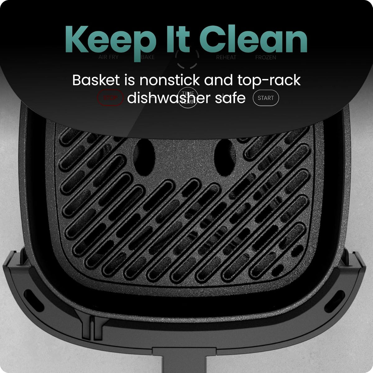 Chefman TurboX 4-in-1 Air Fryer, 5-Quart Airfryer for Extra Crispy Chicken, Fries, Wings, and More, Air Fry, Bake, Reheat, and Frozen Functions, Digital Touch Controls, Dishwasher Safe - Gray