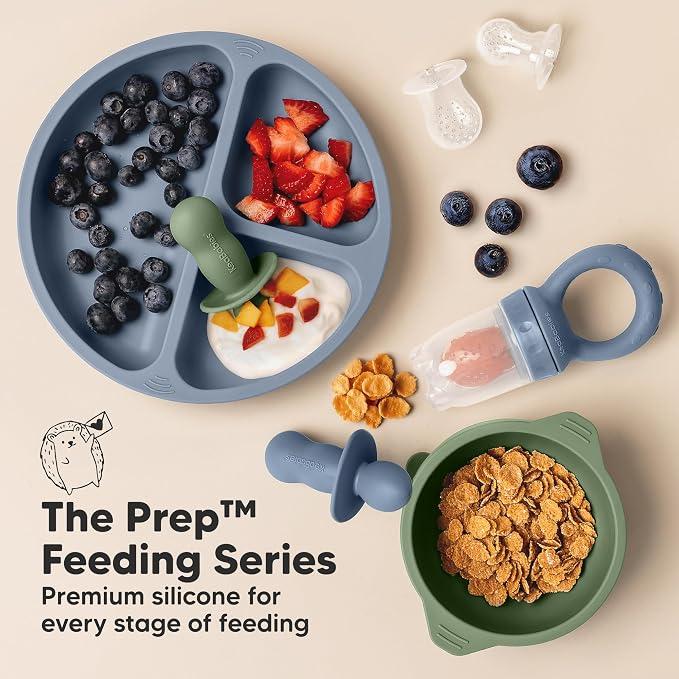 KeaBabies Baby Fruit Feeder 2pk - Silicone Baby Food Feeder for Babies 6-12 Months, Breast Milk Popsicle Teether, Weaning, Pacifier, Freeze Frozen Solid Food, Infant Feeding Essential (Roseate)