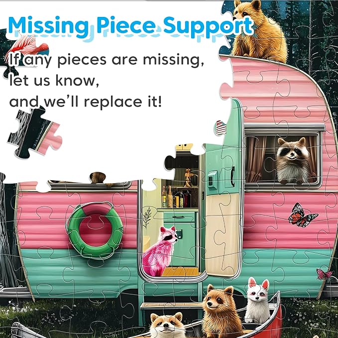 4-Pack 100 Piece Puzzles for Kids Ages 4-6, 6-8 | RV Trailer, Hot Air Balloon, Girl & Cats | Engaging & Educational Jigsaw Puzzles for Girls and Boys