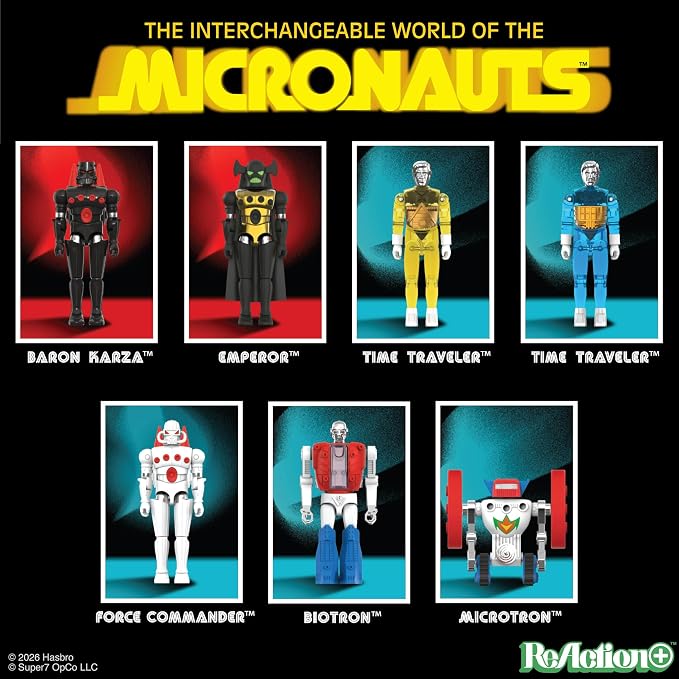 Super7 Reaction+ Micronauts Time Traveler (Translucent Blue) - 4" Micronauts Action Figure with Accessories - Classic Sci-Fi Collectibles and Retro Toys