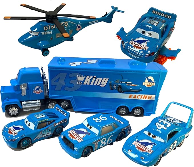 6PCS Movie Cars 2 3 Cars Assortment 1:55 Loose Diecast Vehicles Toys (6 PCS CAR Toy) (MP Dinoco Team)