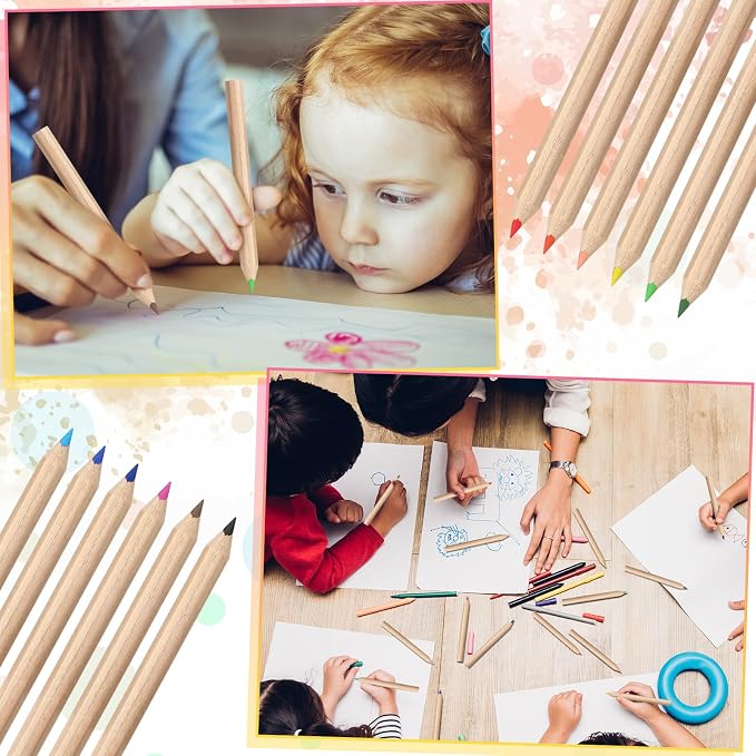 Sinload 12 Set Mini Colored Pencil Bulk for Kid 3.5in Colored Pencils for Coloring Drawing Bulk for Student Teacher 12 Color with Sharpener Eraser School Classroom Party Favors Gifts