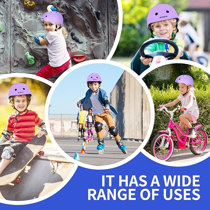 Kids Bike Helmet Adjustable Toddler Bike Helmets for Kids 2-5-8/8-14 Years with Knee Elbow Wrist Pads for GirlsBoys Youth Skateboard Bicycle Helmet for Scooter Roller Skating Balance Bike