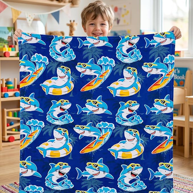 ORDM Shark Blanket Gifts for Boys, Whale Shark Toys, Ocean Decor