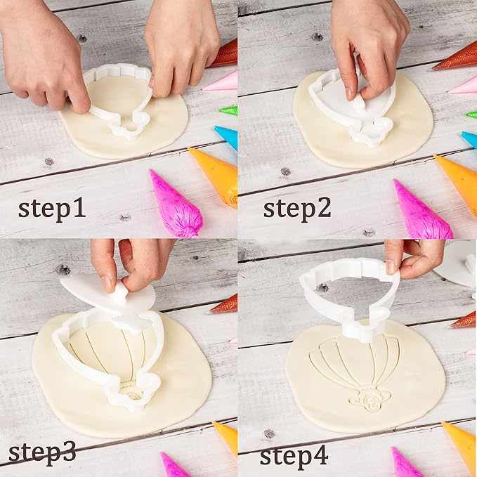 Flycalf Diamond Ring Cookie Cutter with Plunger Stamps Cake Decoration for DIY Biscuit Cutter Baking PLA Holiday for Kids Party 3.5" Kitchen Supplies