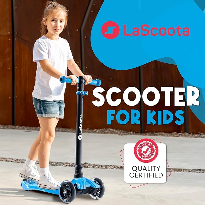 Lascoota 2-in-1 Kids Kick Scooter with Seat