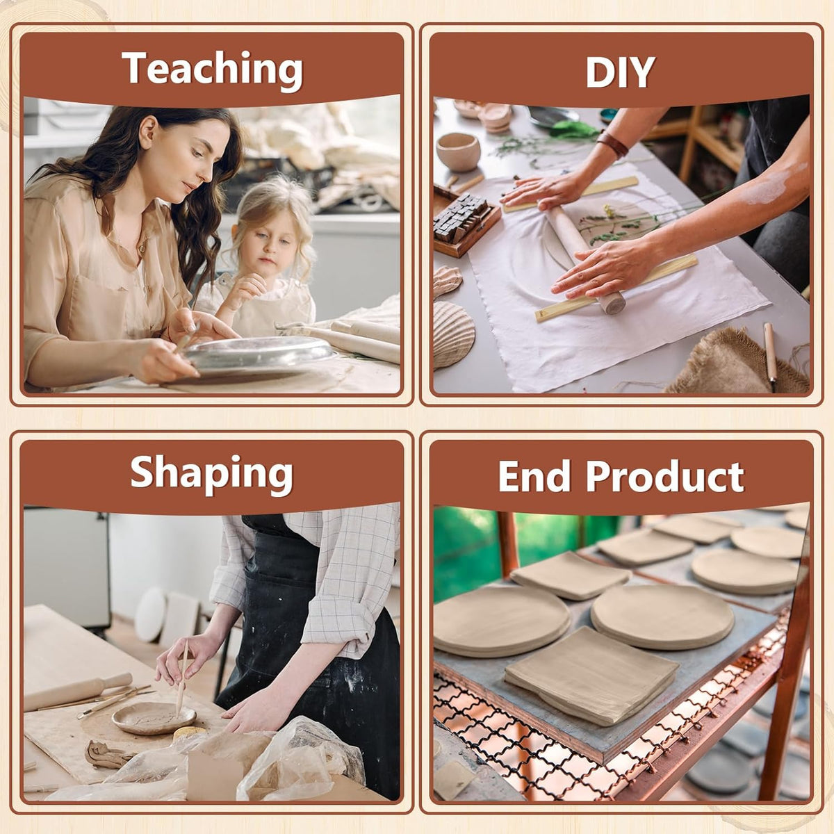 Sasylvia 20 Pcs Pottery Teaching Rolling Mud Stick Guide Mudboard Guide Wooden Strips Rolling Pin Guides Pottery Tools and Supplies for Manual Polymer Clay Tool Gift Craft(Assorted Sizes)