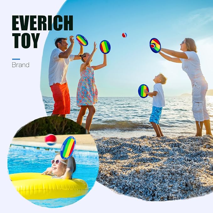 Upgraded Toss and Catch Ball Game Set, Outdoor Games for Kids Toys, Stocking Stuffers for Family Games, Beach Pool Yard Christmas Toys Birthday Gifts for Boys Girls 3 4 5 6 7 8-12 Year Old