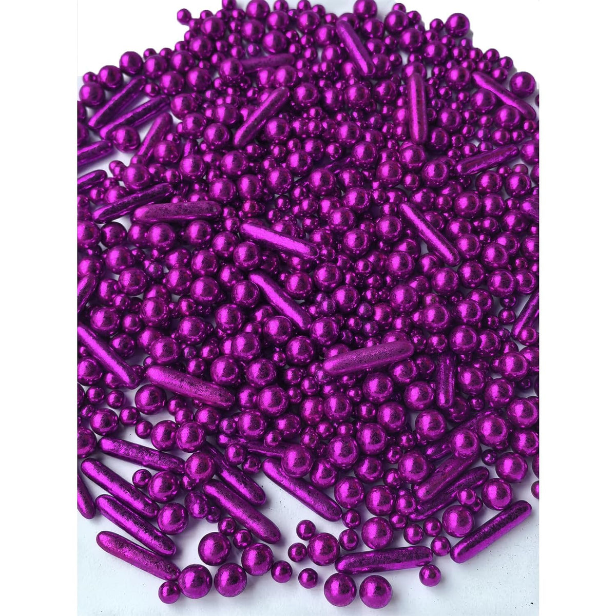 Sprinkles Purple Pearl Sugar Candy Mix Size Baking Cake Decorations Cupcake Toppers Celebrations Shaker Jar Wedding Shower Party (130g/4.2oz)