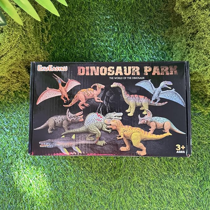 EKU Dinosaur Toys Wing Flapping Pterodactyl Toy Eudimorphodon, Head Moves Attack Brachiosaurus Styracosaurus Realistic Dino Action Figures for Kids 3-12 Boys Girls Jurassic World Toys
