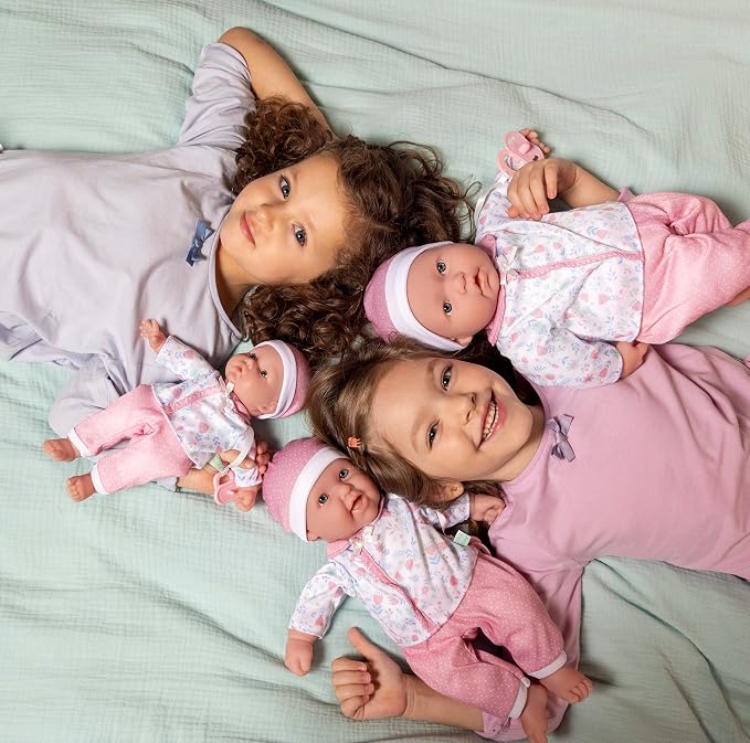 La Baby Caucasian 20-inch Small Soft Body Baby Doll | JC Toys - La Baby | Washable |Removable White and Pink Outfit w/Hat, Pacifier & Magic Bottle | for Children 12 Months +