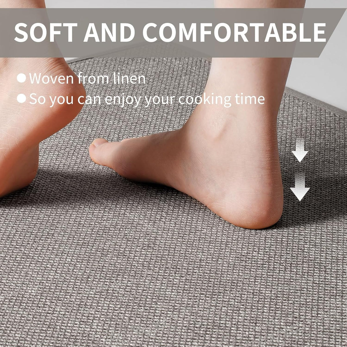 Water and Oil Absorbent Runner Rugs for Kitchen, Kitchen Mat in Front of Sink,Non-Slip Kitchen Rugs,Durable Imitation Linen Kitchen Mats,Kitchen Rug Runner Washable, 17x59 Gray Kitchen Rugs