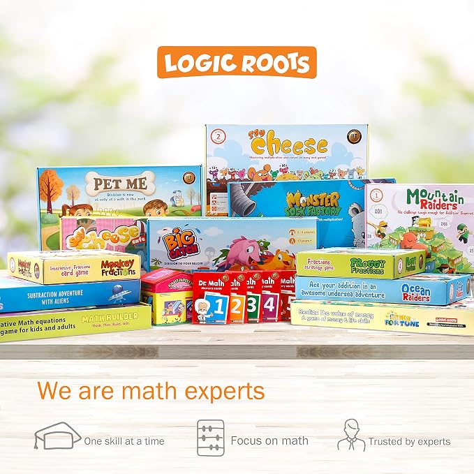 Addition and Subtraction Game - Fun Math Board Game for 6-8 Year Olds, Easy to Play Educational Game for Kids at Home, STEM Toy Gift for Girls & Boys (Ocean Raiders + Cloud Hoppers)