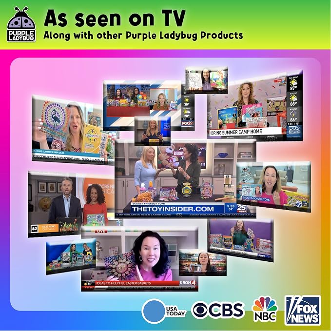 PURPLE LADYBUG Rainbow Scratch Art Paper, 79 PCS Creative Drawing Paper & Stencils - Arts and Crafts for Ages 4-12, Kids Craft Activity Set, Summer Activities for Kids, Travel & Wedding Activities