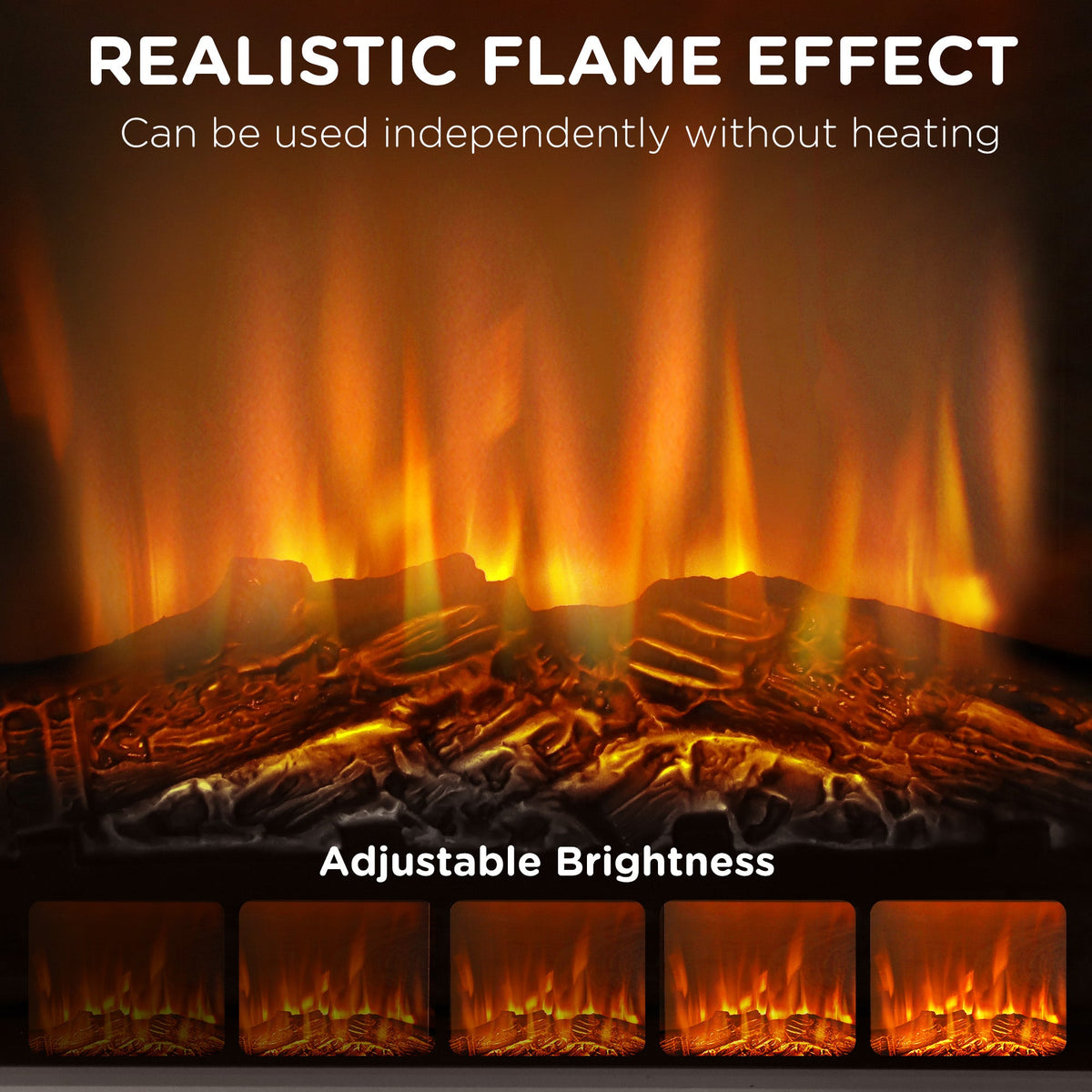 27" Freestanding Electric Fireplace with Mantel, 1400W Replaceable Fireplace Insert Heater with Timer, Black