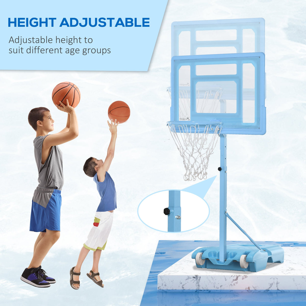 Poolside Basketball Hoop Stand, White