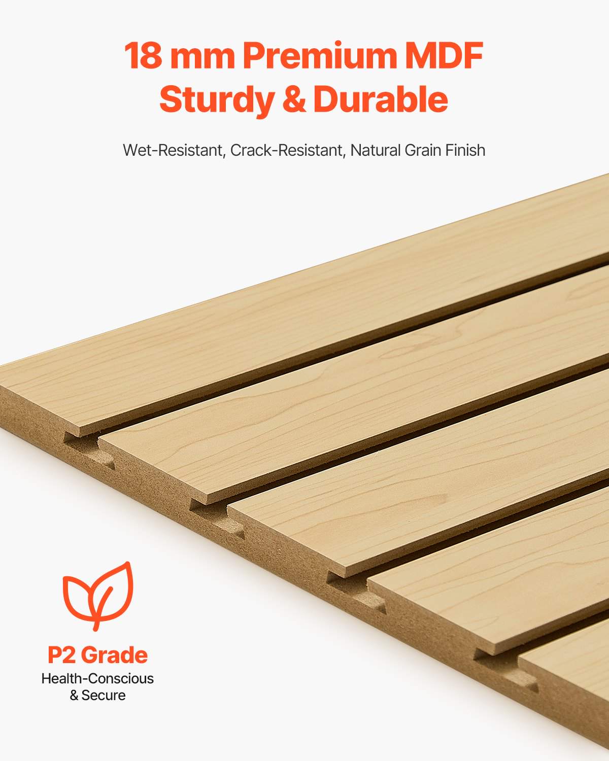 Slat Wall Paneling, 4 x 4ft, MDF Garage Slatwall with Modular Design, Natural Slat Wall Easy-to-Install Adjustable Slatwall Panel with Coupling Structure & DIY Cutting, Fit for Storage & Display