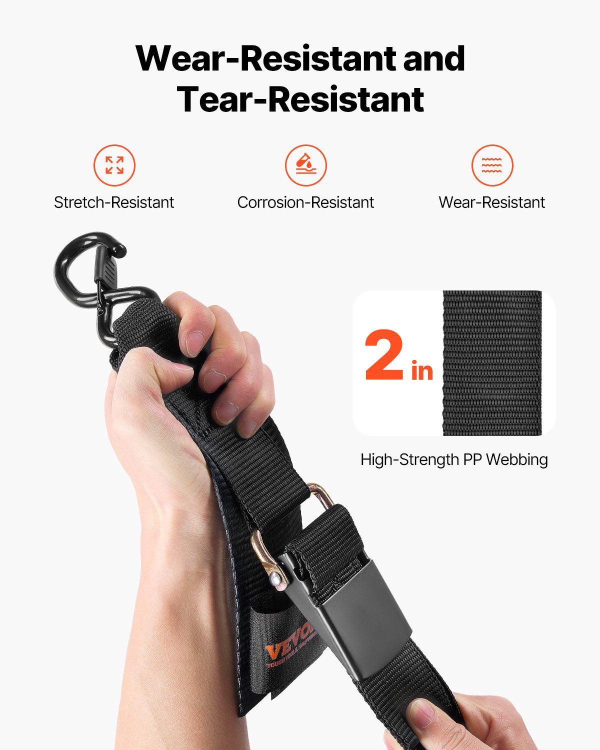 Retractable Ratchet Straps, 2 in x 2 ft Ratchet Tie Down Straps with Security Lock S Hooks, 2 Pack Heavy Duty Ratchet Tie Down Straps with 1500 lbs Break Strength, for Trailers, Vehicles, Boat