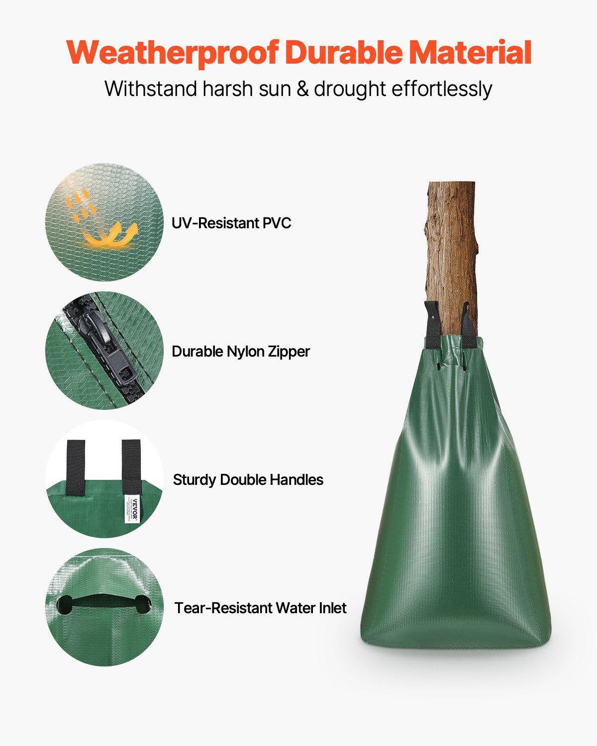 Tree Watering Bag, 25 Packs 20 Gallons Watering Bags for New Trees, 5-9 Hours Slow Release Refillable Tree Drip Irrigation Bags with Zipper, Durable Tree Watering System for Deep Root Targeting