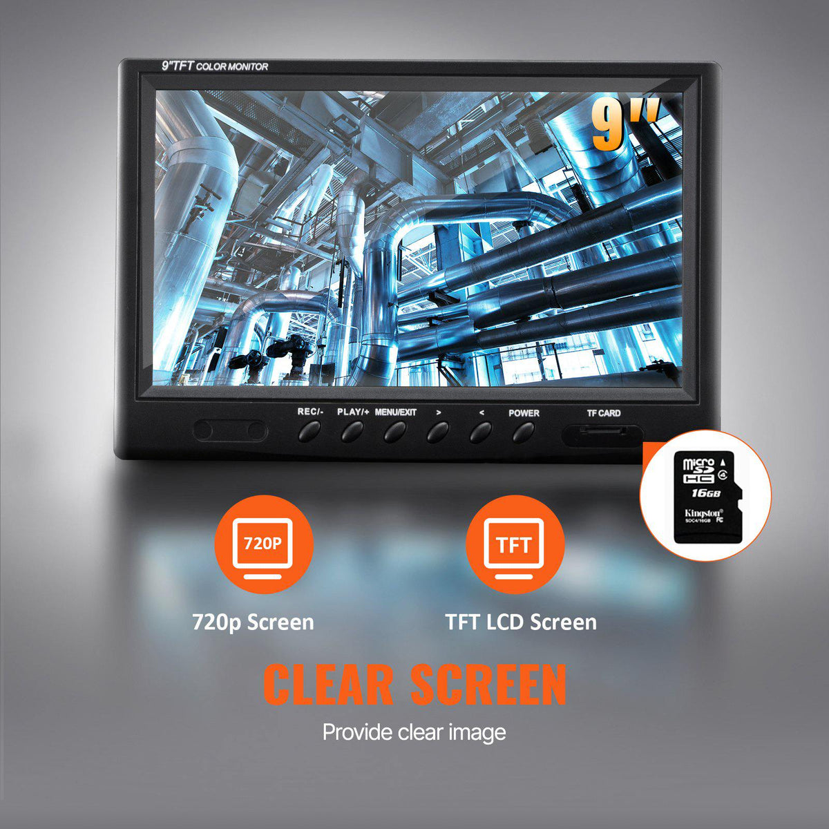 Sewer Camera, 393 ft/120 m, 9" Screen Pipeline Inspection Camera with DVR Function, Waterproof IP68 Camera with 12 Adjustable LEDs, with a 16 GB SD Card, for Sewer Line, Home, Duct Drain Pipe