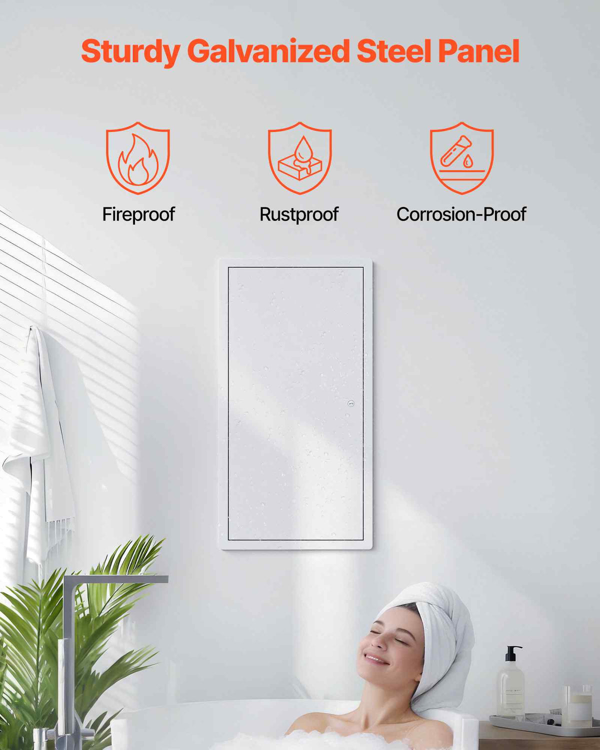 Access Panel for Drywall, 25.3 x 13.3 in Galvanized Steel Access Door, Easy Install Hinged Service Panel with Screwdriver Latch, for Ceiling Plumbing Electrical, 12.4 x 24.4 in Cutout Size White