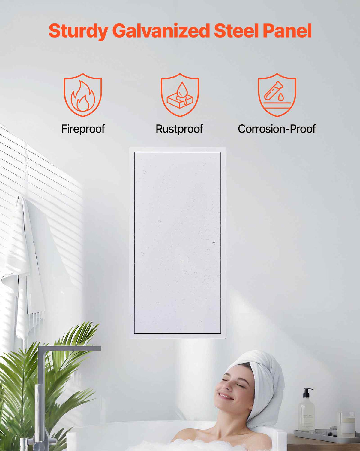 Access Panel for Drywall, 30.3 x 15.2 in Galvanized Steel Access Door, Easy Install Hinged Service Panel with Screwdriver Latch, for Ceiling Plumbing Electrical, 14.4 x 29.4 in Cutout Size White
