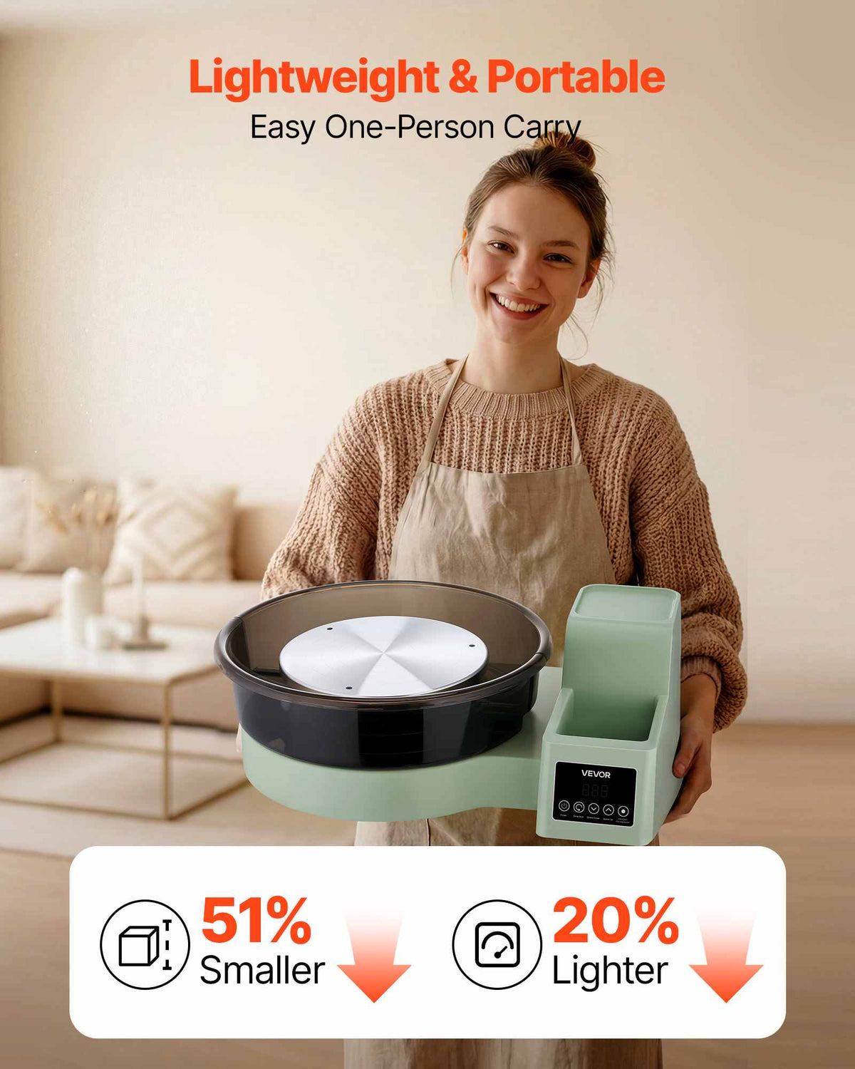 Pottery Wheel for Adults, 14" and 11" Turntables, 450W Electric Table Top Pottery Wheel with Foot Pedal, 30-300 RPM Adjustable Speed, Detachable Basin, for Beginners, DIY Clay Art Craft, Green