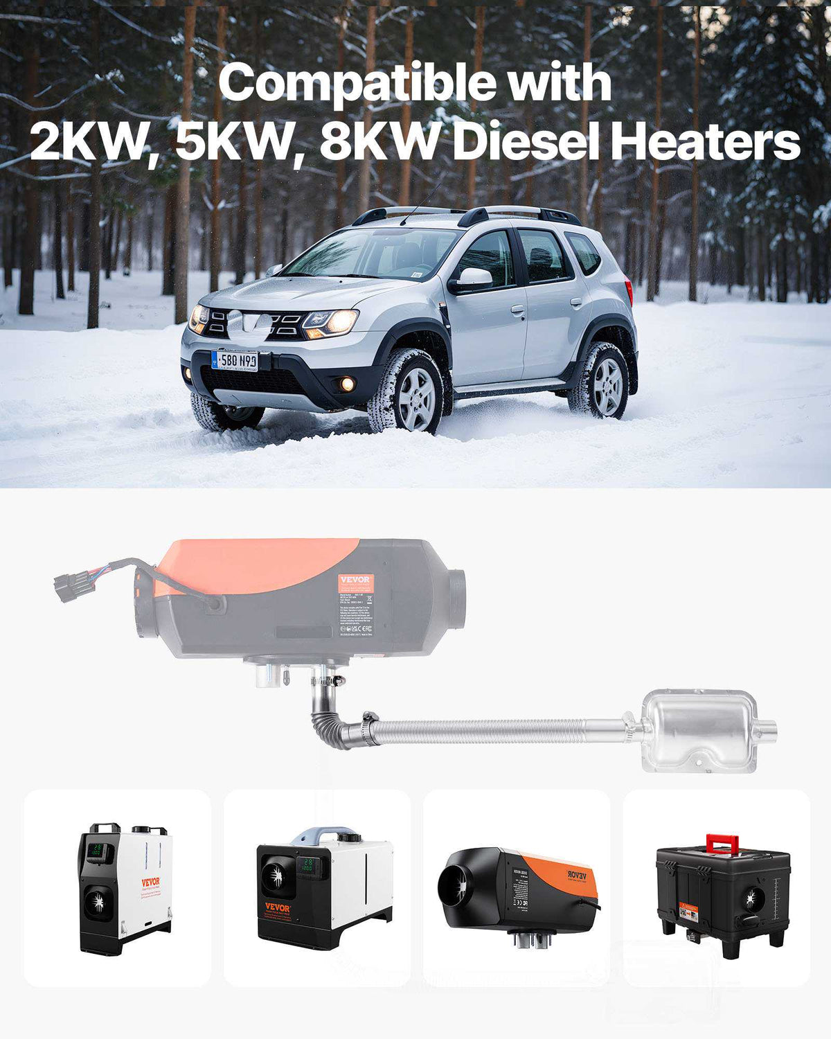 Exhaust Pipe Tube Elbow Connector, 0.98 inch Diesel Heater Exhaust Elbow, Stainless Steel Windproof Cap Gas Water Heater 4 Clamps for 2KW 5KW 8KW Diesel Heater, Diesel Heaters Exhausts Elbows