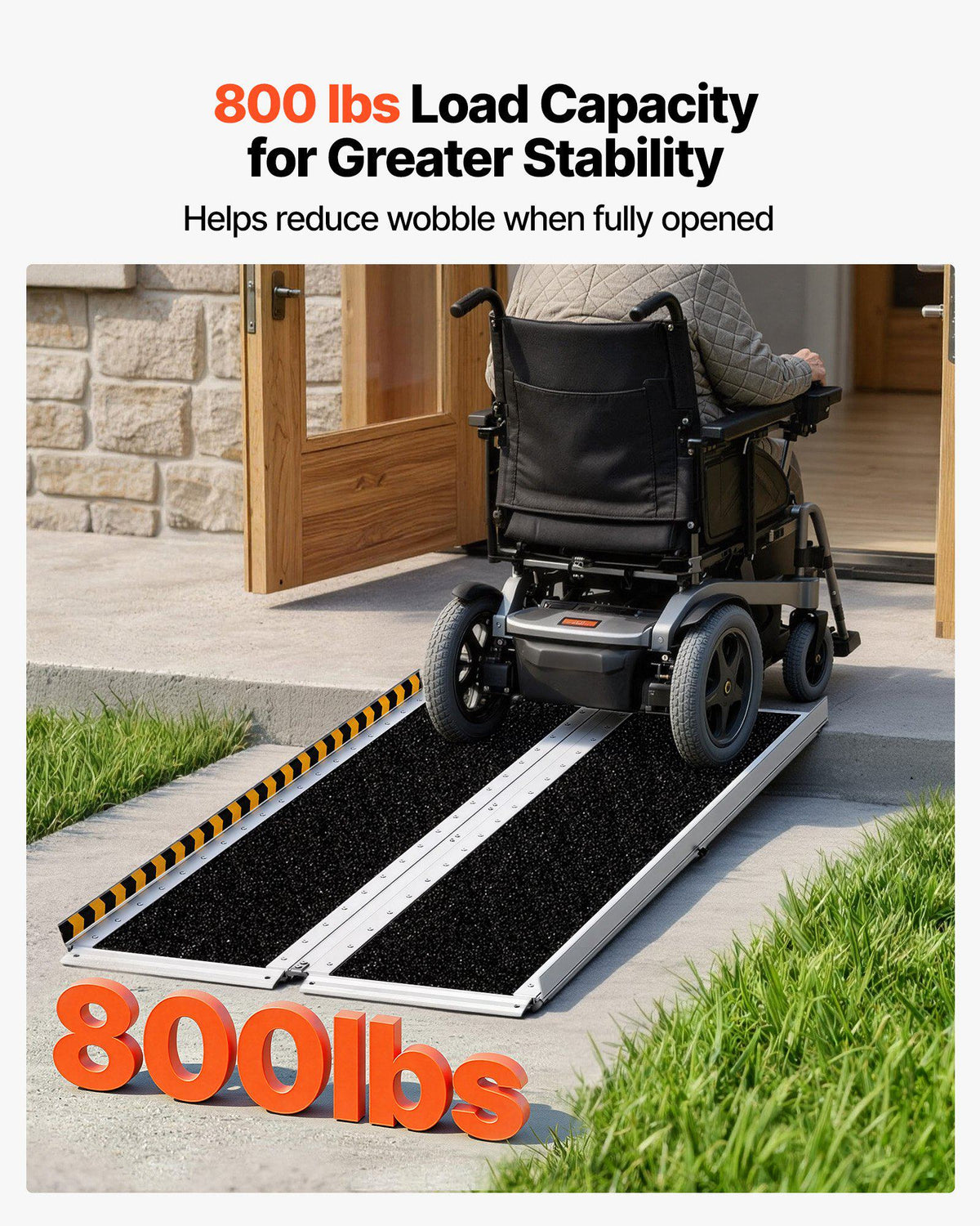 Portable Accessibility Ramp, 5FT, Non-Slip Aluminum Folding Ramp for Mobility Chair, 800 lbs Capacity, Door Threshold Ramps for Home Steps, Stairs, Entry, Threshold, Doorways, Scooter, Curbs